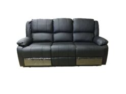 Miami Black 3 Seater and 2 Seater Recliner Sofa