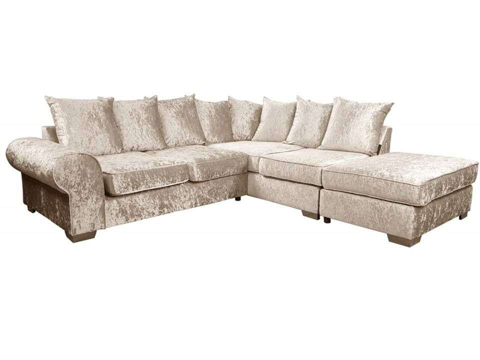 ROYAL CRUSHED VELVET CORNER SOFA Pay Weekly Monthly Finance