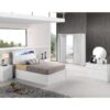 RUGBY HIGH GLOSS KINGSIZE BED WITH STORAGE & LED LIGHT