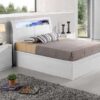 RUGBY HIGH GLOSS KINGSIZE BED WITH STORAGE & LED LIGHT