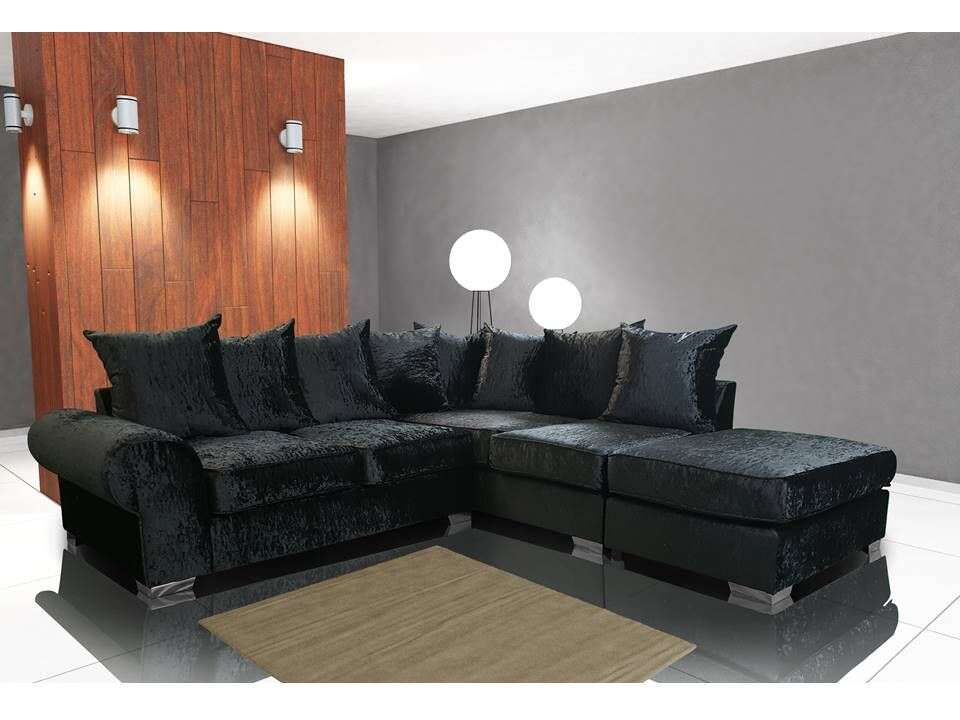 ROYAL CRUSHED VELVET CORNER SOFA Pay Weekly Monthly Finance